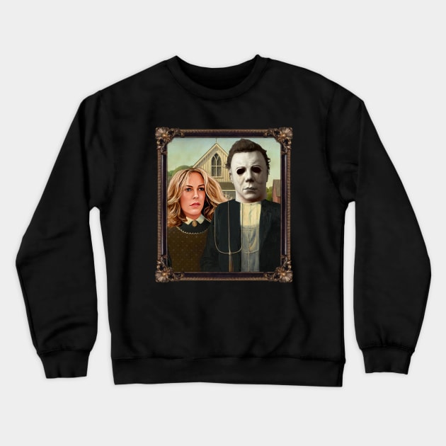 Halloween - Michael Myers and Laurie Strode Crewneck Sweatshirt by Zbornak Designs